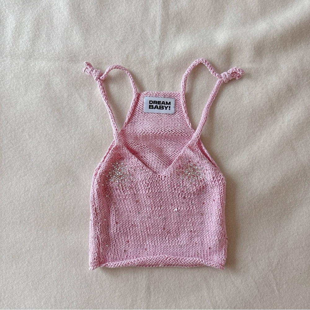 Dream Baby Pink Knit Crop Top
